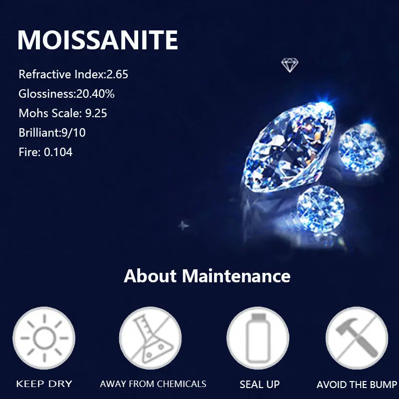 Sterling Silver 1.8 Carat Moissanite Triple-stone Pendant Necklace, Versatile High-End Fashion, Delicate Creative, Sweet Elegant, Classic Gift With Luxury Box For Her - Birthday - LuxeStreet Boutique