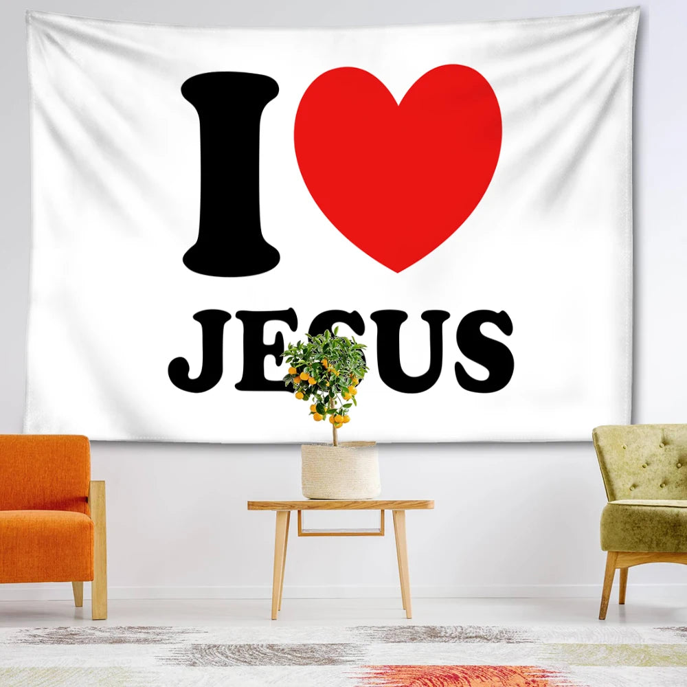 Black Love Letter Tapestry Wall Hanging Home Decor