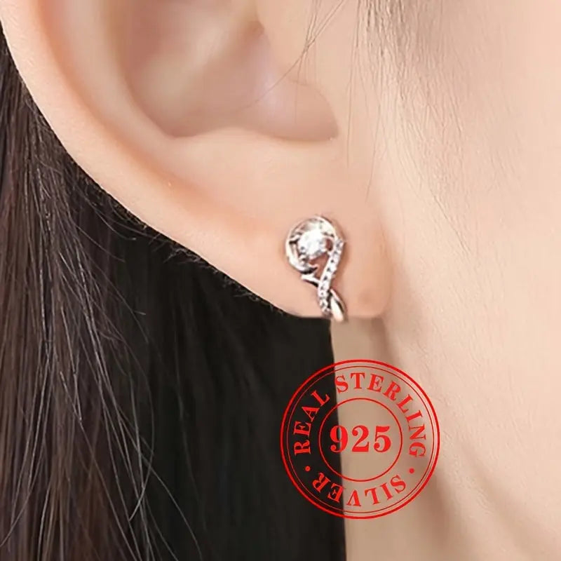 Exquisite Hoop Earrings 925 Sterling Silver Hypoallergenic Jewelry Inlaid Elegant Luxury Style For Women Wedding Banquet LuxeStreet Boutique