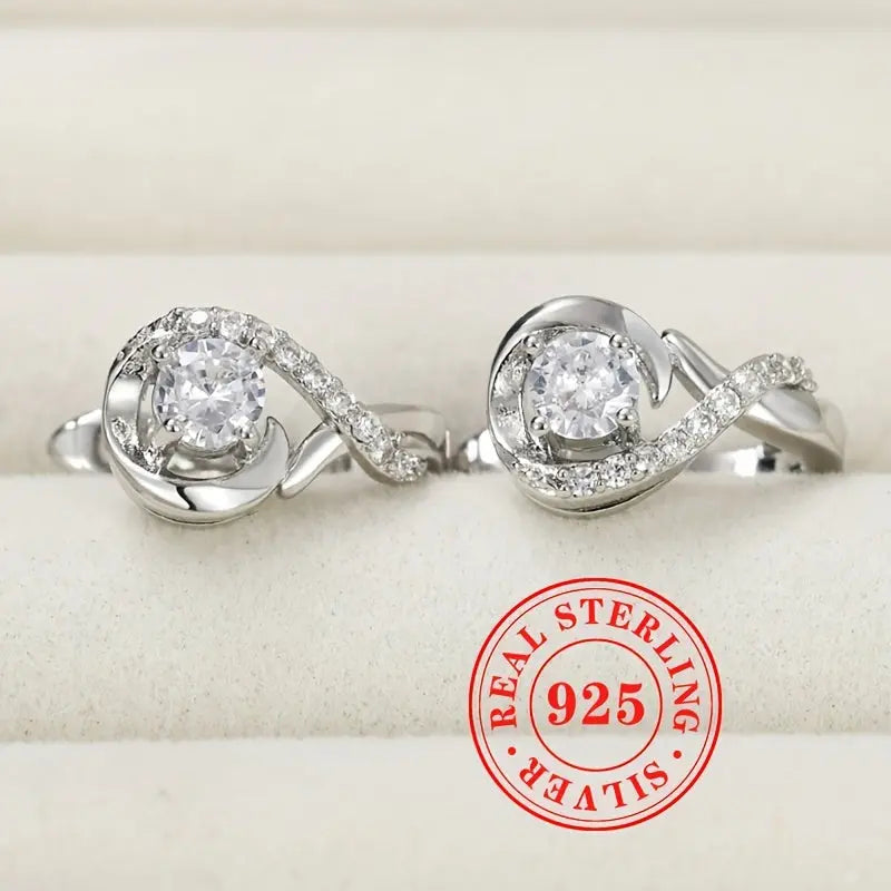 Exquisite Hoop Earrings 925 Sterling Silver Hypoallergenic Jewelry Inlaid Elegant Luxury Style For Women Wedding Banquet LuxeStreet Boutique