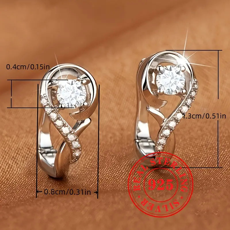 Exquisite Hoop Earrings 925 Sterling Silver Hypoallergenic Jewelry Inlaid Elegant Luxury Style For Women Wedding Banquet LuxeStreet Boutique